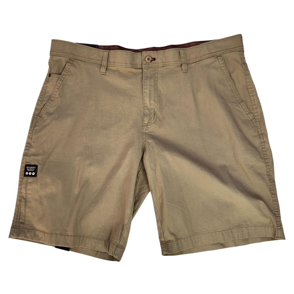 Weatherproof NWT Khaki Ripstop Utility Shorts 40 Stretch Flex Waist W9S419SC‎